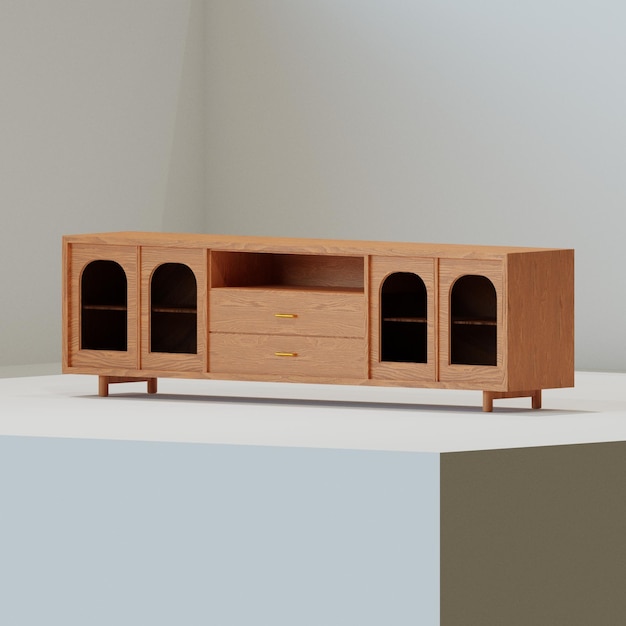 une armoire en bois avec un tiroir qui dit le haut