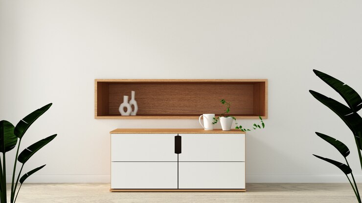 Photo armoire dans une salle vide moderne de style japonais