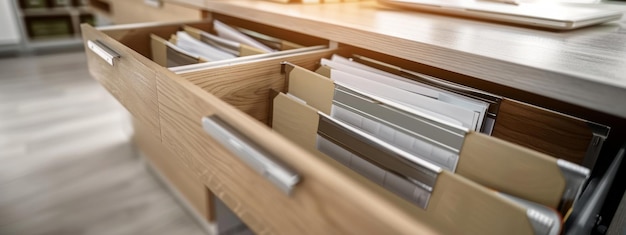 armoire de stockage de fichiers tiroir ouvert avec des documents de paperasserie dans des dossiers administration d'entreprise d'entreprise