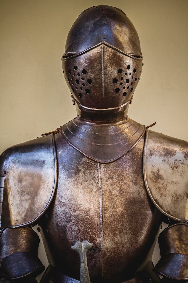 Photo armure médiévale en fer forgé