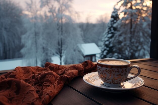 Aromatique Café du matin hiver Générer Ai