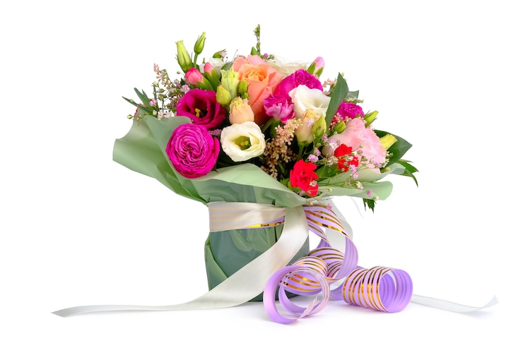Photo arrangement de bouquet de fleurs colorées