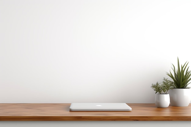 Arrangement de bureau d'affaires minimaliste avec ordinateur portable