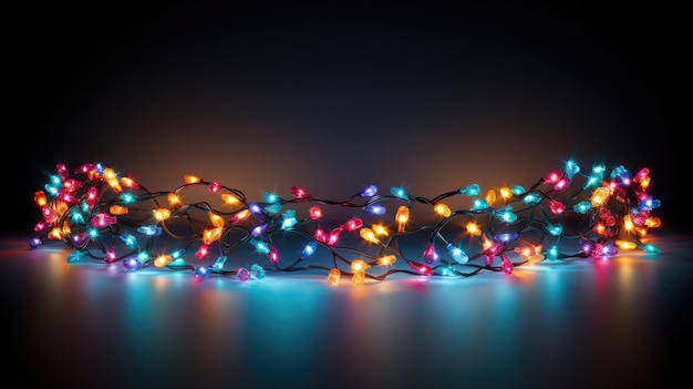 un arrangement festif de lumières de Noël formant la forme d'un motif sur le thème des vacances