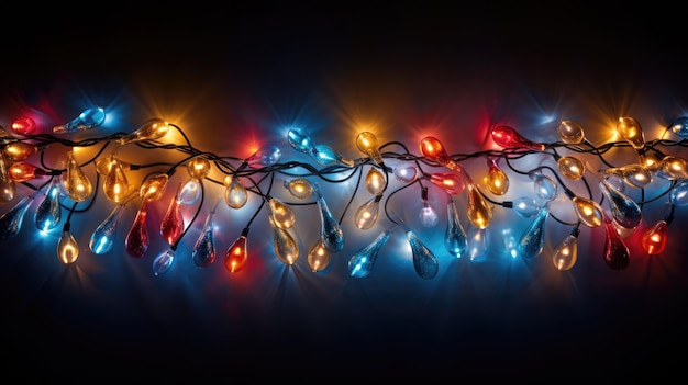 un arrangement festif de lumières de Noël formant la forme d'un motif sur le thème des vacances