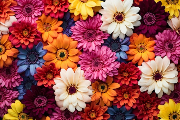 Une arrangement de fleurs aux couleurs vives