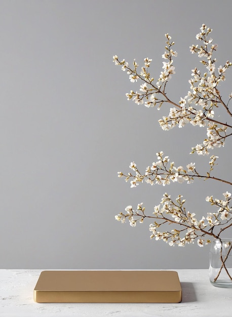 un arrangement de fleurs blanches dans un vase sur une table en marbre