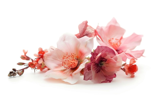 Un arrangement de fleurs isolé sur un fond blanc