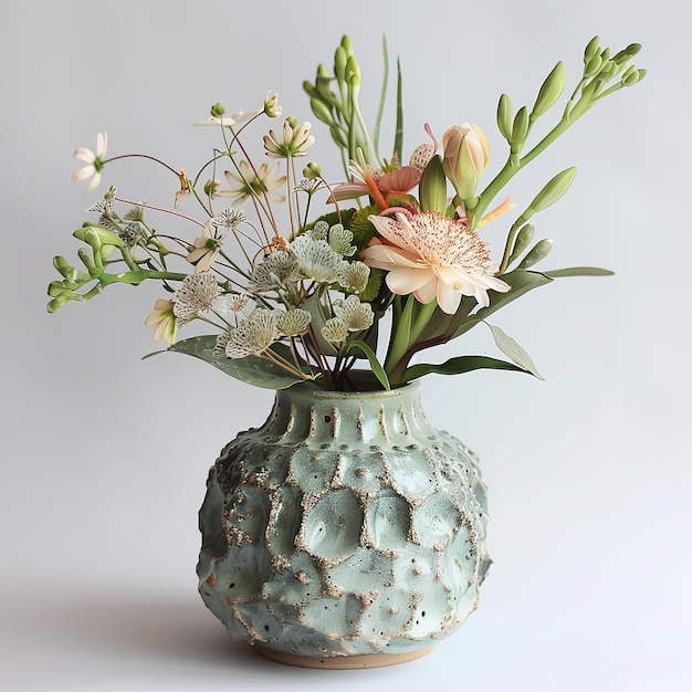 Un arrangement floral créatif dans un vase vintage Ai génératif