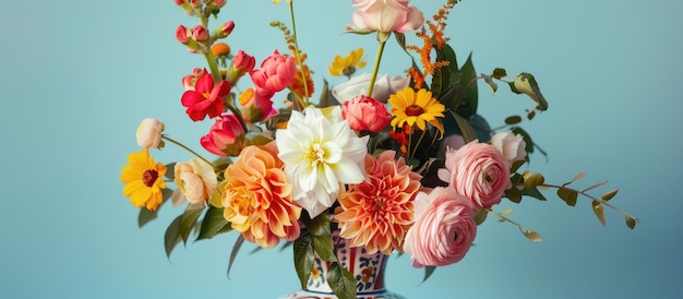 Arrangement floral dans un vase ornemental