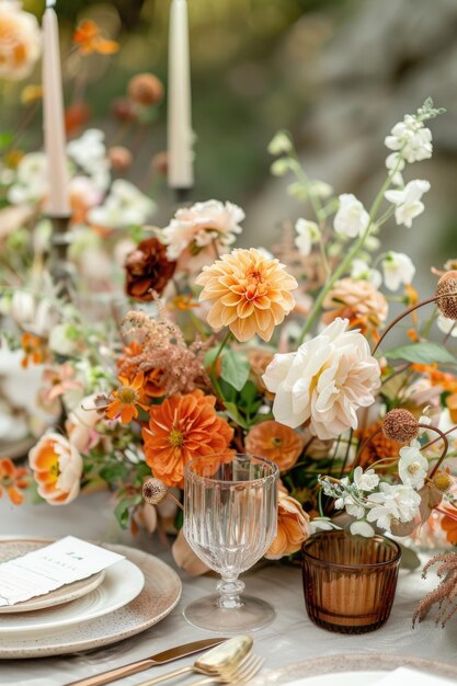 Un arrangement floral élégant pour une table d'événement