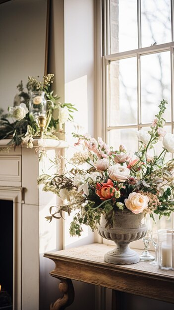 Arrangement floral avec des plantes et des fleurs botaniques d'hiver, d'automne ou de début de printemps