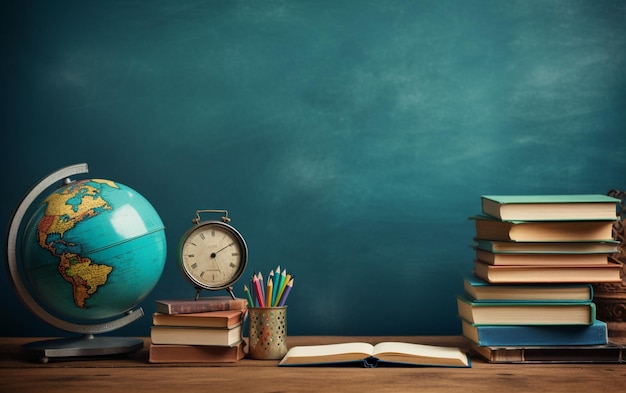 Arrangement de la journée d'éducation sur une table avec un espace de copie