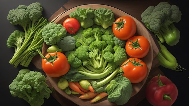 Arrangement de légumes frais sur une table