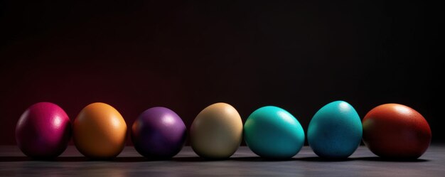 Arrangement d'oeufs de Pâques vibrants sur fond neutre Une tradition de vacances intemporelle