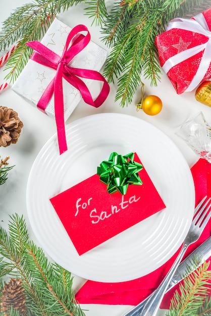 Arrangement de table de fête de Noël