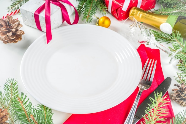 Arrangement de table de fête de Noël