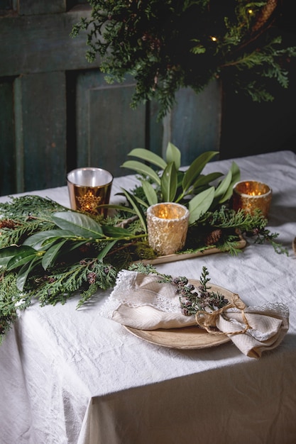 Arrangement de table de Noël ou de nouvel an