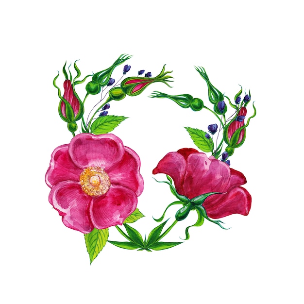 arrangements de fleurs avec des fleurs roses sauvages