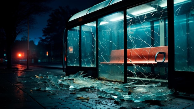 arrêt de bus vide la nuit