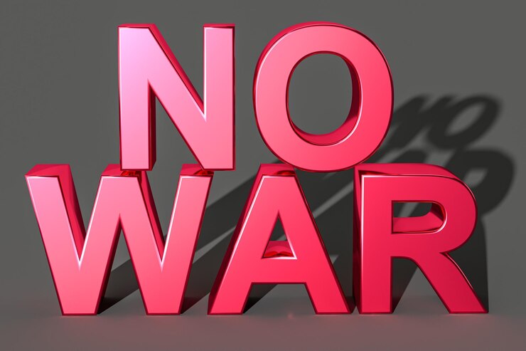 Photo arrêtez les mots de guerre paix conceptuelle pas de mort