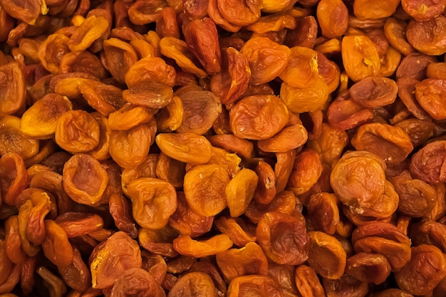 Arrière-plan des abricots séchés en gros plan super nourriture régime alimentaire sain