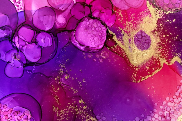 Arrière-plan abstrait aquarelle couleur bordeaux avec des bulles violettes