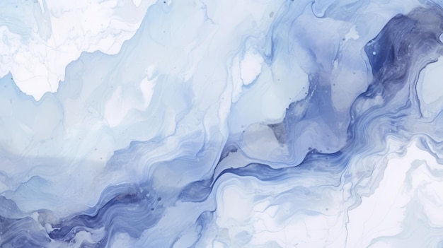 Arrière-plan abstrait bleu et blanc marbré Motif d'encre de marbre liquide