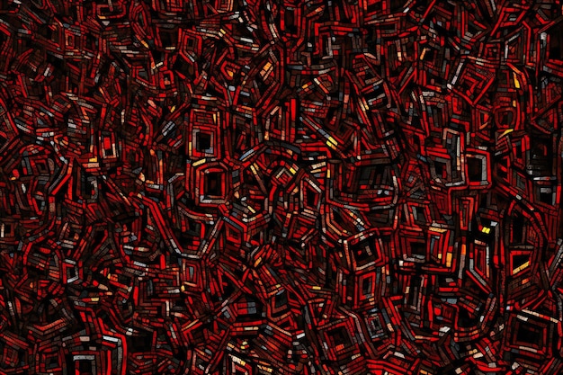 Arrière-plan abstrait avec des cubes noirs et rouges