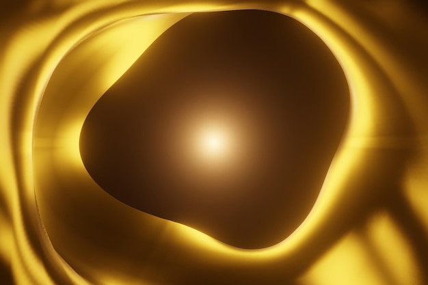 Photo arrière-plan abstrait du concept de tourbillon avec dégradé d'or contrasté et objet en spirale tourné
