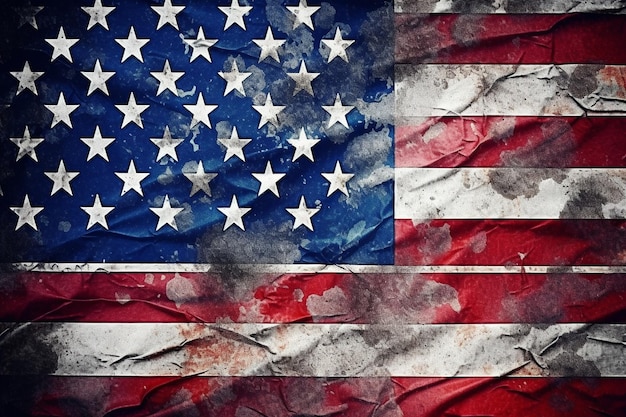 Arrière-plan abstrait du jour de l'indépendance des États-Unis avec des éléments du drapeau américain en couleurs noires