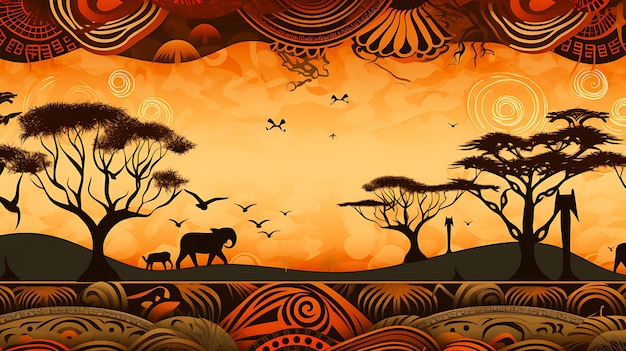 Photo arrière-plan abstrait du modèle africain créé avec l'ia générative