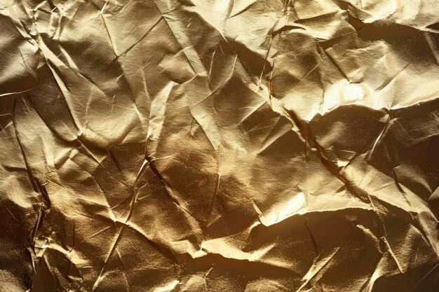 Arrière-plan abstrait en feuille d'or froissé