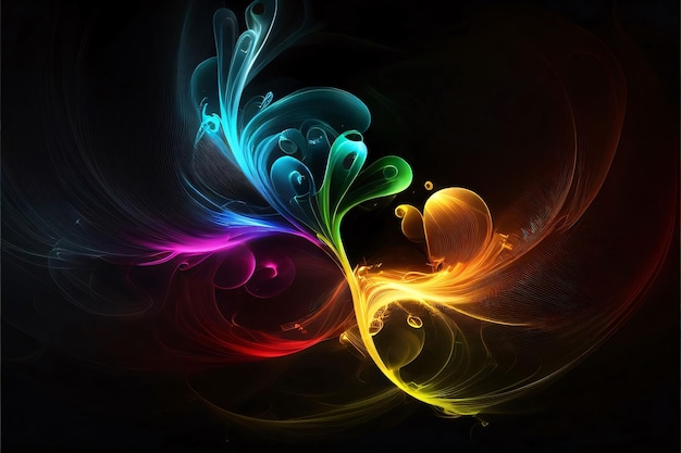 arrière-plan abstrait avec une fleur fractale colorée illustration générée par ordinateur