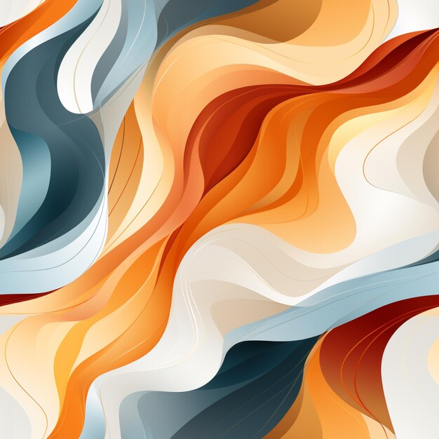 Arrière-plan abstrait avec des formes ondulées en orange
