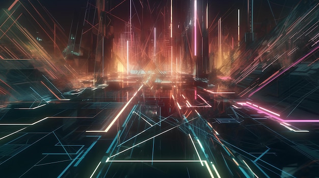 Arrière-plan abstrait futuriste de style cyberpunk
