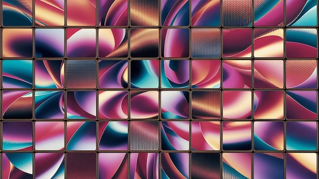 Photo arrière-plan abstrait d'une grille de carrés