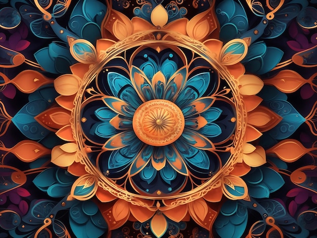 un arrière-plan abstrait inspiré d'un mandala complexe et hypnotisant