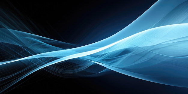 Arrière-plan abstrait lignes de mouvement bleu ondulé lisse IA générative AIG21