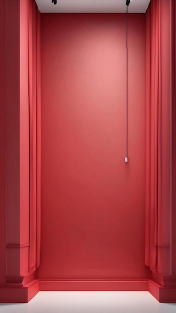 Arrière-plan abstrait et lisse de la salle de studio rouge utilisé pour le modèle de bannière d'affichage de produit