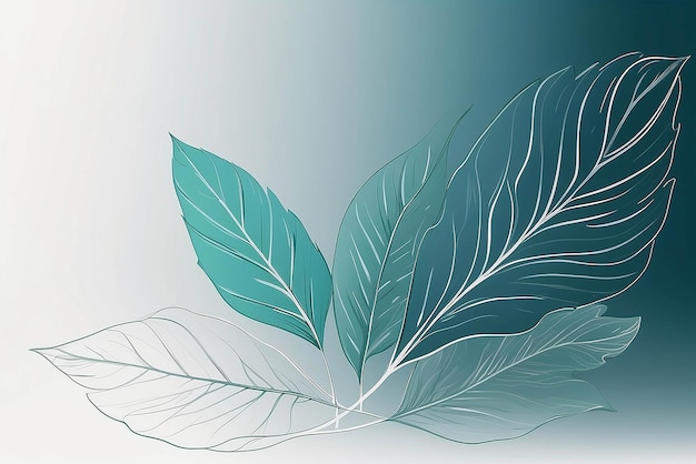 Photo arrière-plan abstrait minimaliste avec des feuilles de contour