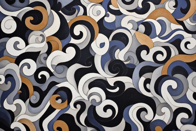 Arrière-plan abstrait avec un motif sous forme de spirales et de boucles