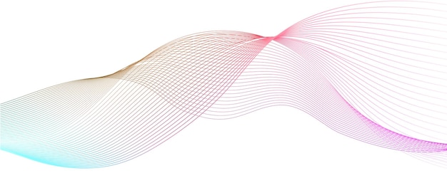 arrière-plan abstrait avec une onde lumineuse des lignes en mouvement brillantes élément de conception sur un fond blanc