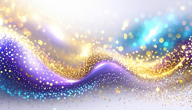 Arrière-plan abstrait avec des particules d'or Noël Particules d'éclat de lumière dorée Effet Bokeh Glitter de vacances Généré par l'IA