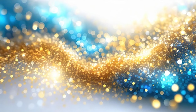 Arrière-plan abstrait avec des particules d'or Noël Particules d'éclat de lumière dorée Effet Bokeh Glitter de vacances Généré par l'IA