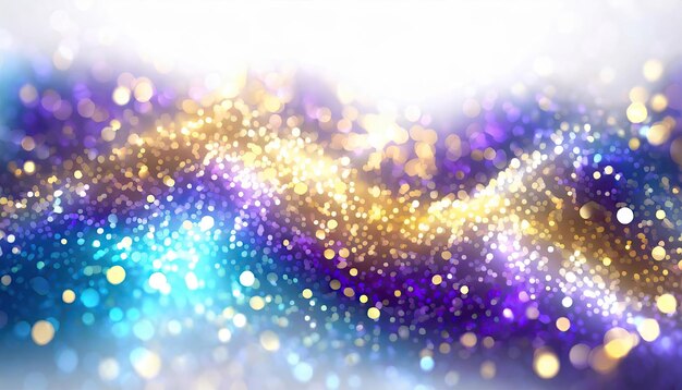 Arrière-plan abstrait avec des particules d'or Noël Particules de lumière dorée brillent Effet Bokeh Fêtes