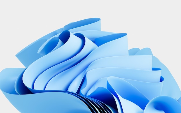 Photo arrière-plan abstrait avec des ruffles textiles pliés courbes abstraites papier peint à la mode rendu 3d illustration 3d