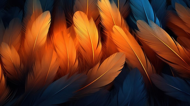 Arrière-plan abstrait sous la forme de plumes colorées