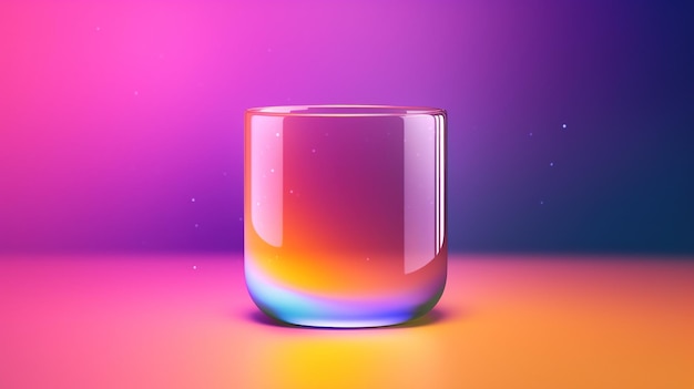 Arrière-plan abstrait avec sphère lumineuse Arrière-fond de glassmorphisme gradient AI généré