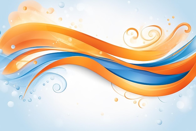 Arrière-plan abstrait avec une vague bleue et orange